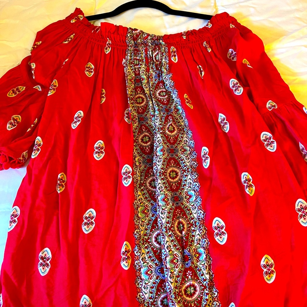 Colorful off shoulder. Never worn